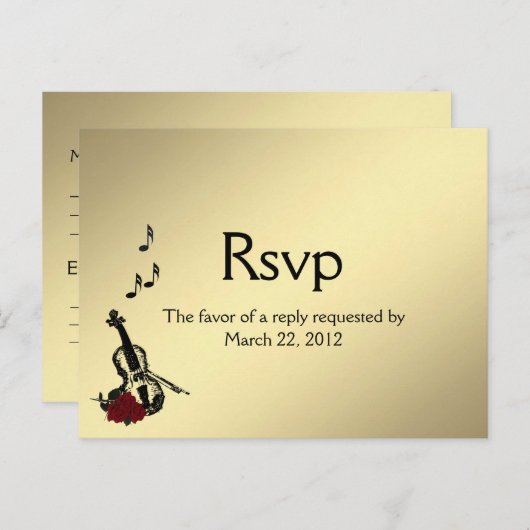 Gold Violin Music UAWG mit Entree Choice Postkarte (Vorne/Hinten)