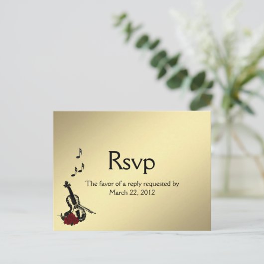 Gold Violin Music UAWG mit Entree Choice Postkarte (Stehend Vorderseite)