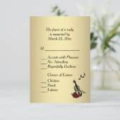 Gold Violin Music UAWG mit Entree Choice RSVP Karte (Stehend Vorderseite)