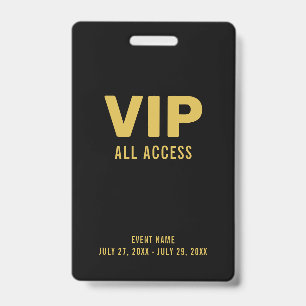 Gold VIP All Access Pass Event ID Ausweis