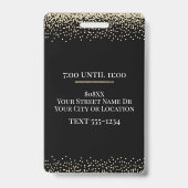 Gold VIP für Black Event oder Party Ausweis (Rückseite)