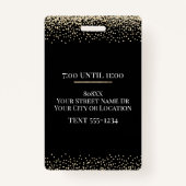 Gold VIP für Black Event oder Party Ausweis (Rückseite)