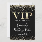 Gold VIP für Black Event oder Party Einladung (Vorderseite)