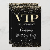 Gold VIP für Black Event oder Party Einladung (Vorne/Hinten)