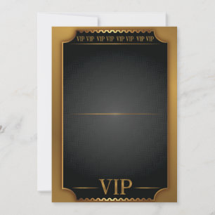 GOLD VIP TICKET PASS Blank Geburtstag Einladung