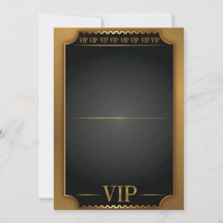 GOLD VIP TICKET PASS Blank Geburtstag Einladung
