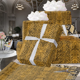 Gold Viper Snakeskin Geschenkpapier
