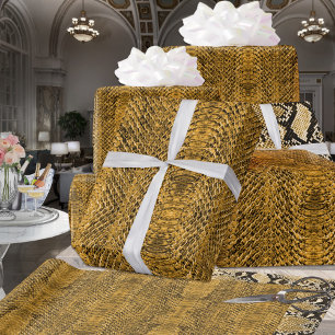 Gold Viper Snakeskin Geschenkpapier