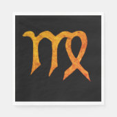 Gold Virgo Astrologie Schild Custom Serviette (Vorderseite)