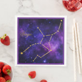 Gold-Virgo-Sternbild auf der dunklen Galaxie | Serviette (Beispiel)