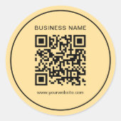 Gold-Vorlage Ihr benutzerdefinierter QR-Code Runder Aufkleber (Vorderseite)
