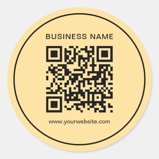 Gold-Vorlage Ihr benutzerdefinierter QR-Code Runder Aufkleber (Vorderseite)