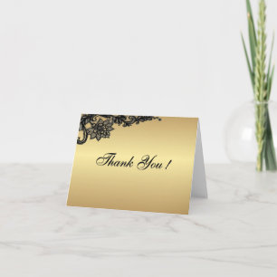 Gold w Black Accent Blank Danke Karten