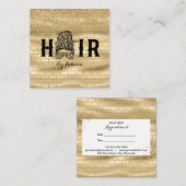 Gold Wall Hair Stylist Terminationskarte Messy Bun Terminkarte (Vorne/Hinten)
