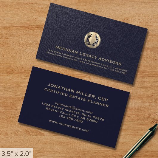 Gold Wappen Business Card Visitenkarte