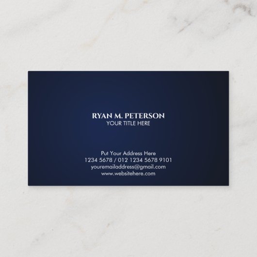 Gold Wappen Eagle Emblem USA Flag | Dunkelblau Visitenkarte (Rückseite)