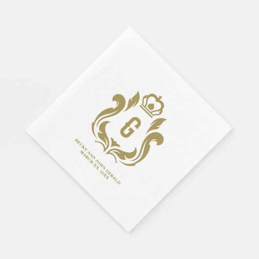 Gold Wappen G Monogram Serviette (Ecke)