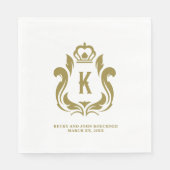 Gold Wappen K Initial Serviette (Vorderseite)