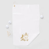 Gold Wappen Kreis und 2 Pferde, Abzeichen königlic Golfhandtuch (Insitu)