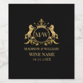 Gold Wappen Kreis und 2 Pferde, Abzeichen königlic Weinetikett (Einzelnes Label)