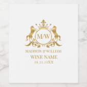 Gold Wappen Kreis und 2 Pferde, Abzeichen königlic Weinetikett (Einzelnes Label)