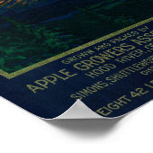 Gold Wappen Pear Crate LabelHood River Poster (Ecke)