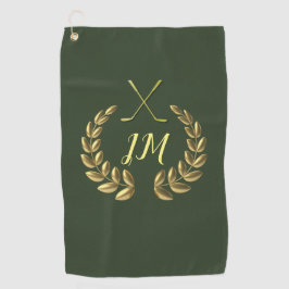 Gold Wappen Personalisiert Monogram Golfhandtuch