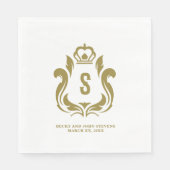 Gold Wappen S Monogram Serviette (Vorderseite)