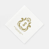 Gold Wappen S Monogram Serviette (Ecke)