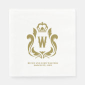 Gold Wappen W Monogram Serviette (Vorderseite)
