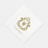 Gold Wappen W Monogram Serviette (Ecke)