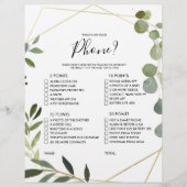 Gold Was ist auf deinem Handy-Brautparty-Spiel? (Vorderseite)