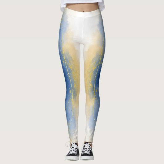 Gold & Wasser Leggings (Vorderseite)