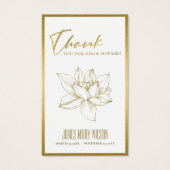 GOLD WASSER LILY BEILEID MEMORIAL DANKE KARTE (Vorderseite)