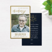 GOLD WASSER LILY FLORAL MEMORIRAL FOTO PRAYER CARD (Schreibtisch)