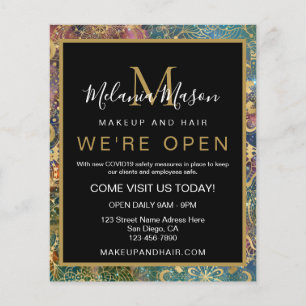 Gold-Wasserfarbe und Nebelmandala Flyer