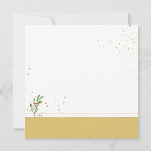 Gold Wasserfarbe Weihnachten Joyous Segen (Rückseite)