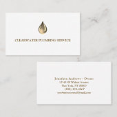 Gold Water Tropfen Beruflicher Klempnerservice Visitenkarte (Vorne/Hinten)