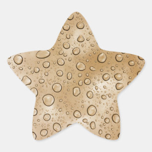 Gold Water Tropfen Fun Star Aufkleber