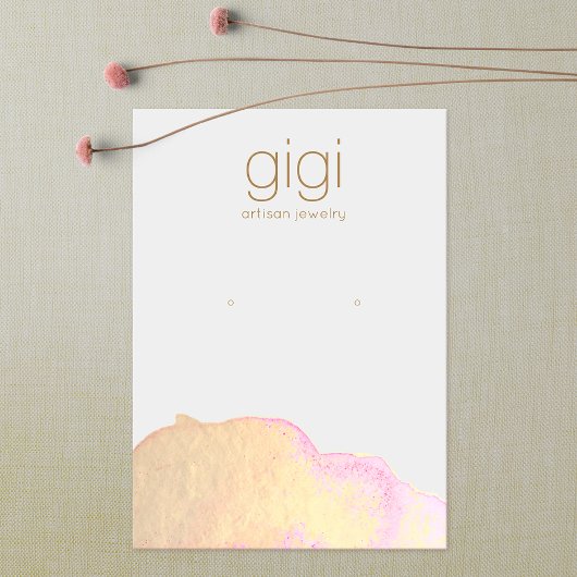 Gold Watercolor Abstrakt Earring Display Holder Visitenkarte