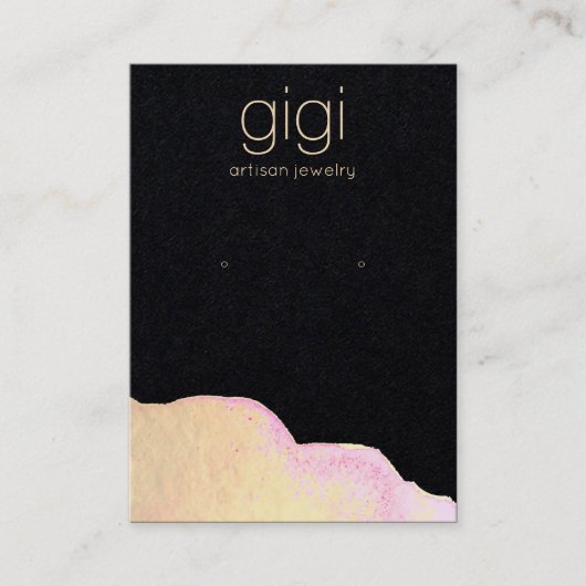 Gold Watercolor Abstrakt Earring Display Holder Visitenkarte (Vorderseite)
