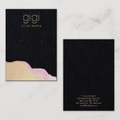 Gold Watercolor Abstrakt Earring Display Holder Visitenkarte (Vorne/Hinten)