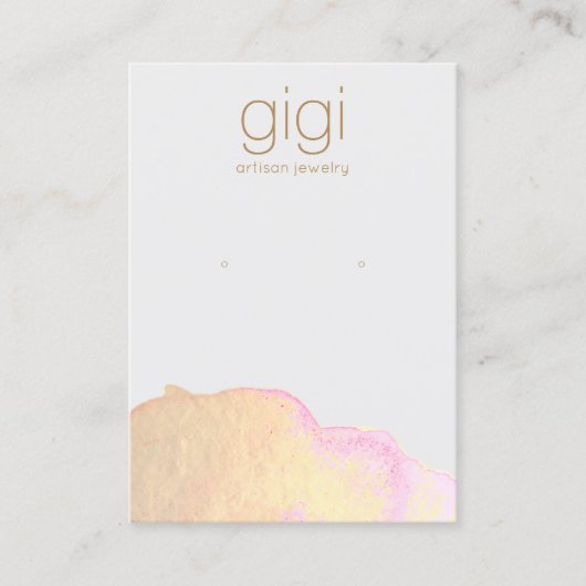 Gold Watercolor Abstrakt Earring Display Holder Visitenkarte (Vorderseite)