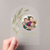 Gold Watercolor Blätter Joyous Holiday Acrylic Car Acryleinladungen (Insitu (Handheld))