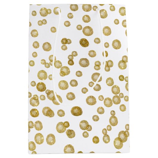 Gold Watercolor Confetti Mittlere Geschenktüte (Vorderseite)