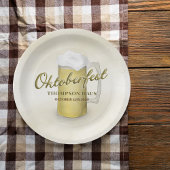 Gold Watercolor Einfache Oktoberfestrübe 7" Pappteller