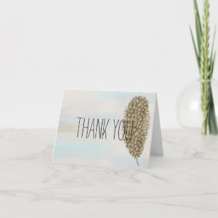 Gold Watercolor Feather Vielen Dank Dankeskarte