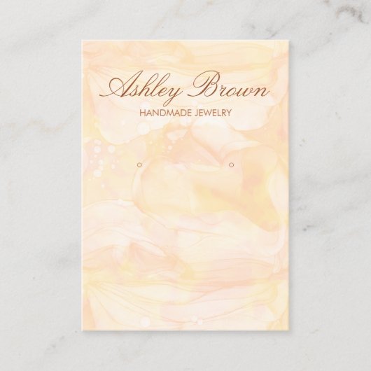 Gold Watercolor Handmade Schmuck Earring Display Visitenkarte (Vorderseite)