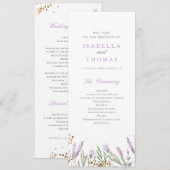 Gold & Watercolor Lavendel Hochzeitsprogramm (Vorne/Hinten)