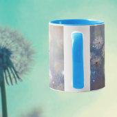 Gold Watercolor Look Dandelions Initial Monogram Tasse